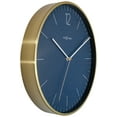 thumbnail image 2 of Essential Gold - Glass / Aluminum 13.4-inch Wall Clock with Silent Movement -  Vintage Blue, 2 of 4
