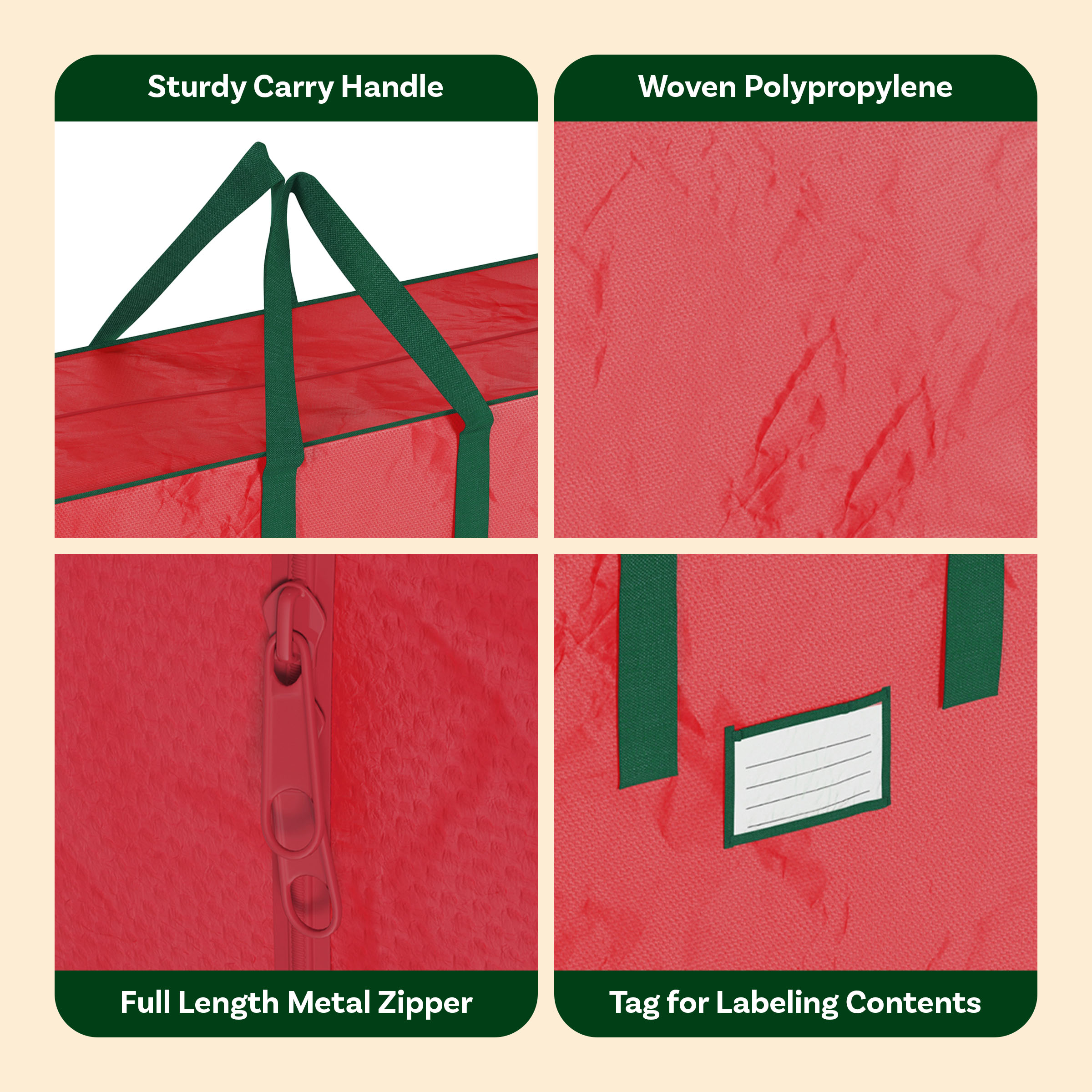 ELF STOR Set of 2 Christmas Tree Storage Bags, Red photo 3