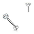 thumbnail image 4 of Surgical Steel Labret Stud 20 16  18 Gauge Threadless - Color CZ Gem, 4 of 6