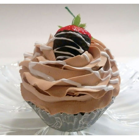 Chocolate Dipped Strawberry Fake Cupcake fake prop display home decoration (Best Chocolate For Dipping Strawberries)