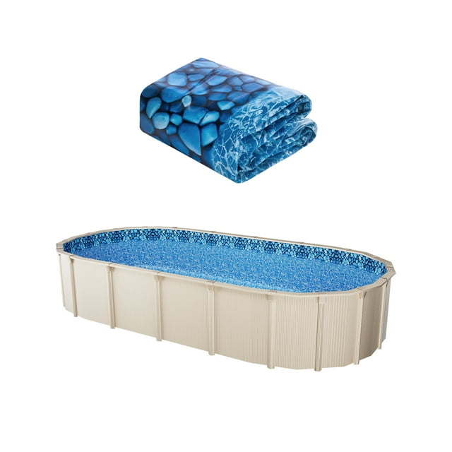 VEVOR Oval Pool Liner 15x30ft Overlap Style Pool Liner 54in Wall Height Durable
