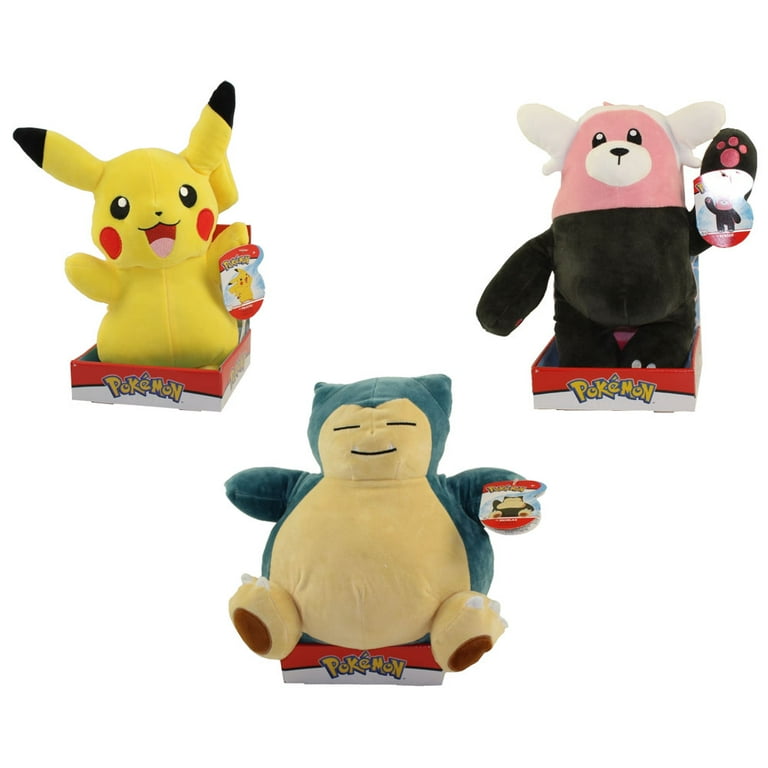 Wicked Cool Toys Pokemon Plushes SET OF (Pikachu, Snorlax