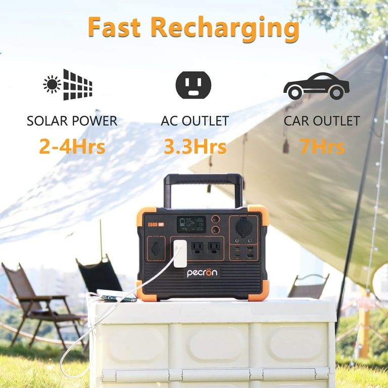 PECRON E600LFP 614Wh/1200W Portable Power Station with 200W Solar Panel,  LiFePO4 Battery Portable Solar Generator for Outdoor Camping,Home  Backup,off-Grid - Walmart.com