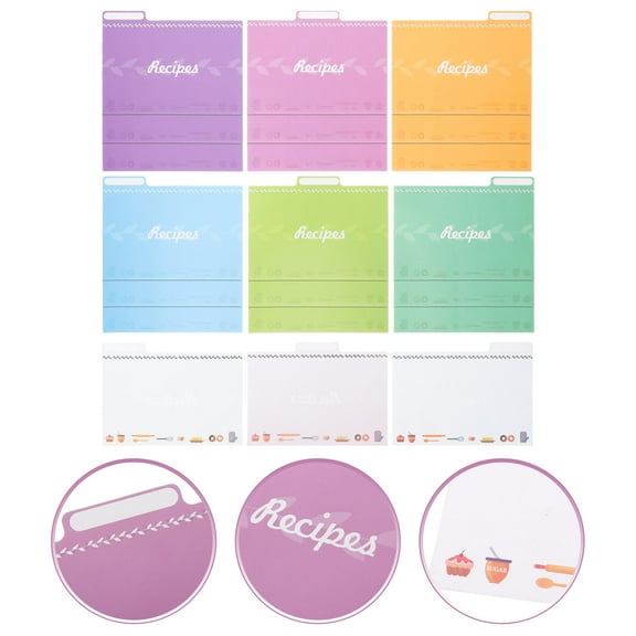 Supvox 25Pcs Craft Recipe Card Dividers Assorted Color Paper Divider for Convenient Recipe Cards in Kitchens