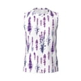 thumbnail image 6 of Picia Lavender Flowers mens Cotton Tank Undershirts , Moisture-wicking Ribbed Tanks, Lightweight Cotton Tank Undershirts-, 6 of 8