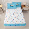 thumbnail image 4 of Castle Fairy Sport Soccer Zipper Twin Comforter Sets with Fitted Sheet and 2 Pillowcases, Blue Ice Cream Drip Zipper Bedding Set,4-Piece, 4 of 6