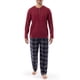 thumbnail image 1 of Pijama IZOD para Hombre con Camiseta Henley y Pantalones de Franela Rojo XL, 1 of 6