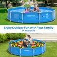 thumbnail image 5 of Costway Round Above Ground Swimming Pool Patio Frame Pool W/ Pool Cover Iron Frame Blue, 5 of 7