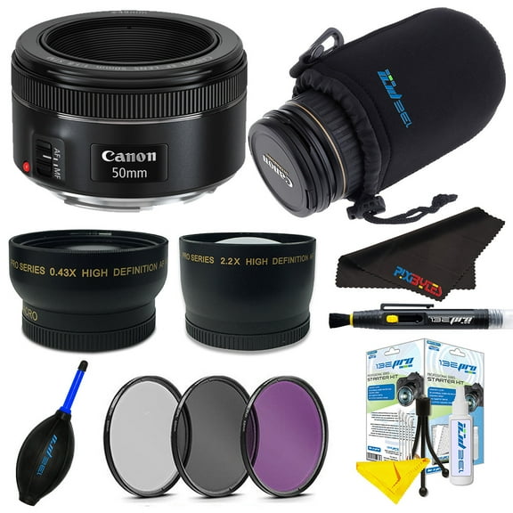 Canon EF 50mm f/1.8 STM Lens   Pixi Elements Bundle Kit