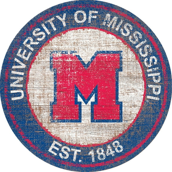 Ole Miss Rebels 24'' Round Heritage Logo Sign