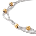 thumbnail image 2 of PVD Vacuum Plating 304 Stainless Steel Double Satellite Chains Multi-strand Anklet Beaded Round Snake Chains Anklet Golden Stainless Steel color, 2 of 3