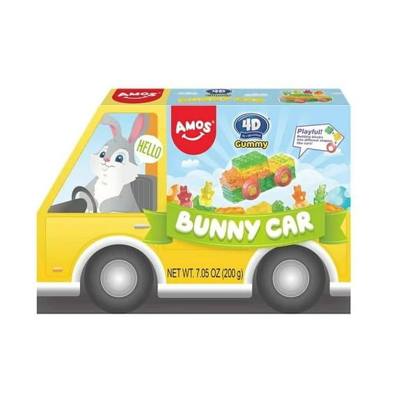 Amos Sweets, Gummy Easter Bunny Car 4D, 7 Ounce