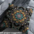thumbnail image 2 of jejeloiu Ancient Bohemian Floral Fabric by the Yard 3 Yards,Mandala Flower Buttey Sewing Fabric,Black Porange Cyan Fabric for Sewing For Adults,Ultra Soft Home Decor, 2 of 6