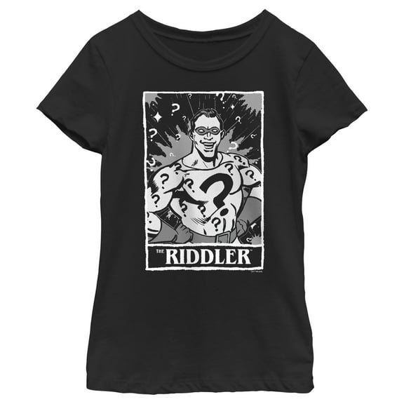 Girl's Batman Riddler Tarot  Graphic Tee Black X Large