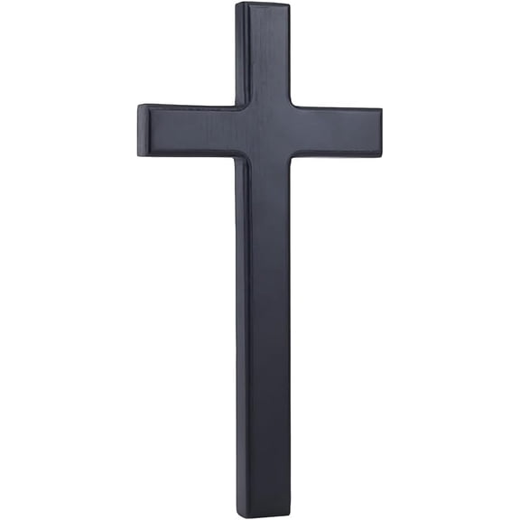 Wooden Wall Cross11.8x5.8inch Handmade Wood Hanging Cross Wall Hanging Cross Decoration Prayer Cross Church for Easter Party Home Living Room Wall Decor Black Black
