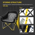thumbnail image 6 of 1 Pack Oversized Padded Camping Chair Heavy Duty Quad Fold Arm Chair Portable for Outdoor - Support 450LBS, Black, 6 of 6