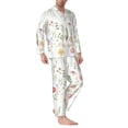 thumbnail image 2 of KLL Wildflower Watercolor 2 Sleepwear Mens Flannel Pajamas,Long Cotton Pj Set, 2 of 7