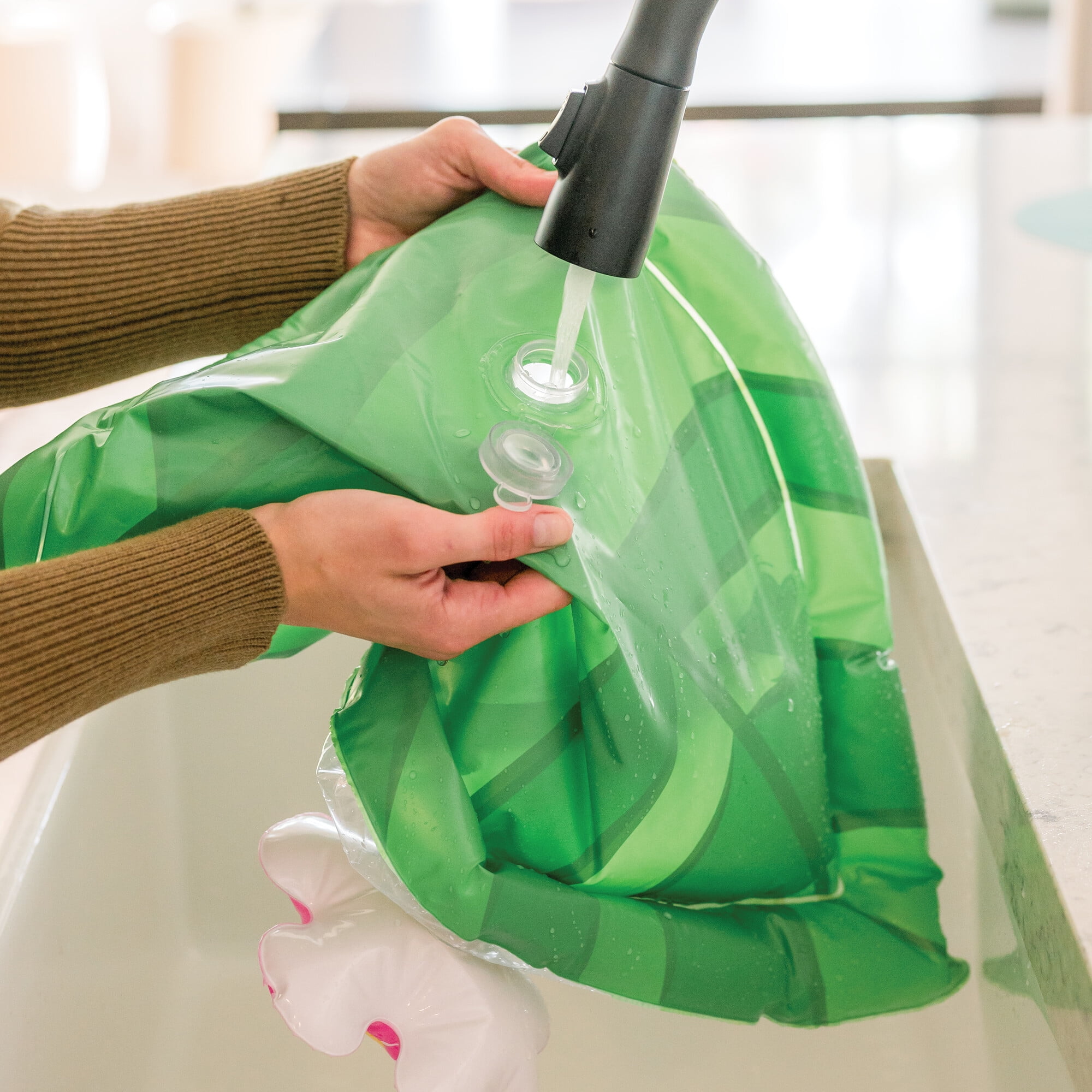 MindWare Sensory Sprouts Inflatable Baby Water Mat for Tummy Time, Bugs and Creatures Theme