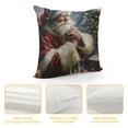 thumbnail image 4 of Orinice Santa Christmas Tree Graphic Decorative Throw Pillow Cover Gift Box for Home Couch, 1PC Winter Pillow Case 22x22in, 4 of 5