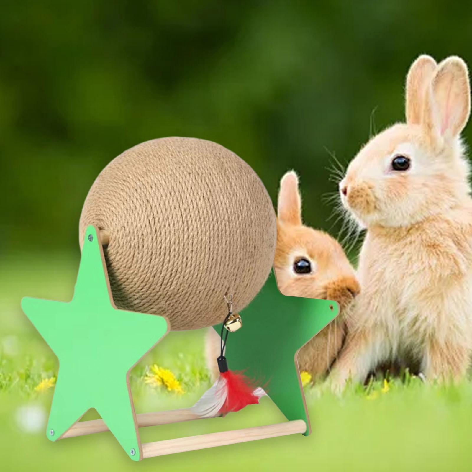 FITYLE Cat Scratcher Toy Rabbit Toy Space Saving with Bell Sturdy Multipurpose Cat Scratching Ball for Indoor Kitties to Grind Claws Large
