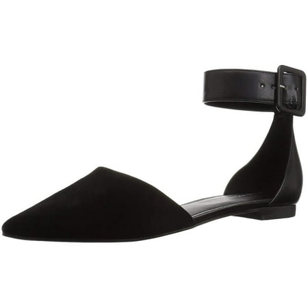 Marc Fisher Womens Alfoso5 Pointed Toe Ankle Strap Slide Flats