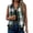 Green, variant on Women's Plaid Bomber Vest Zip Up Sleeveless Casual Jacket Ribbed Trim Side Pockets Vest Relaxed Fit Streetwear Green