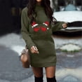 thumbnail image 2 of Christmas Dresses for Women Casual Long Pullover Long Sleeve Round Neck Mini Sweatshirt Dress Sweater Dresses A1, 2 of 4