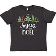 thumbnail image 3 of Inktastic Joyeux Noel with Christmas Trees Youth T-Shirt, 3 of 5