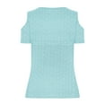thumbnail image 6 of LADIGASU Women's Solided V-neck Short Sleeved Loose Top, 6 of 7