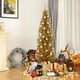 thumbnail image 3 of Costway Árbol de Navidad de lápiz delgado con oropel dorado champán de 180 cm, 3 of 7