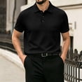 thumbnail image 5 of Mens Casual Polo Shirt Summer Short Sleeve Waffle Shirt Classic Collared Golf Polo Shirt Black M, 5 of 5