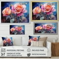 thumbnail image 4 of Designart "Vibrant Brushstroke Roses III" Roses Floater Framed Canvas Wall Art, 4 of 5
