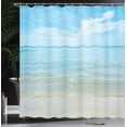 thumbnail image 3 of Ambesonne Summer Shower Curtain, Sea Horizon Shore Beach, 69"Wx84"L, Blue Cream, 3 of 4
