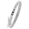 thumbnail image 4 of CHOOSE YOUR COLOR Sterling Silver Eternity Band Clear CZ Thin 2mm Ring Stackable White Female Size 8, 4 of 4
