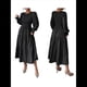 thumbnail image 3 of Vestido de Otoño para Invitada de Boda, con Mangas Largas, Volantes, Cuello Redondo, y Fluido. Negro L, 3 of 7