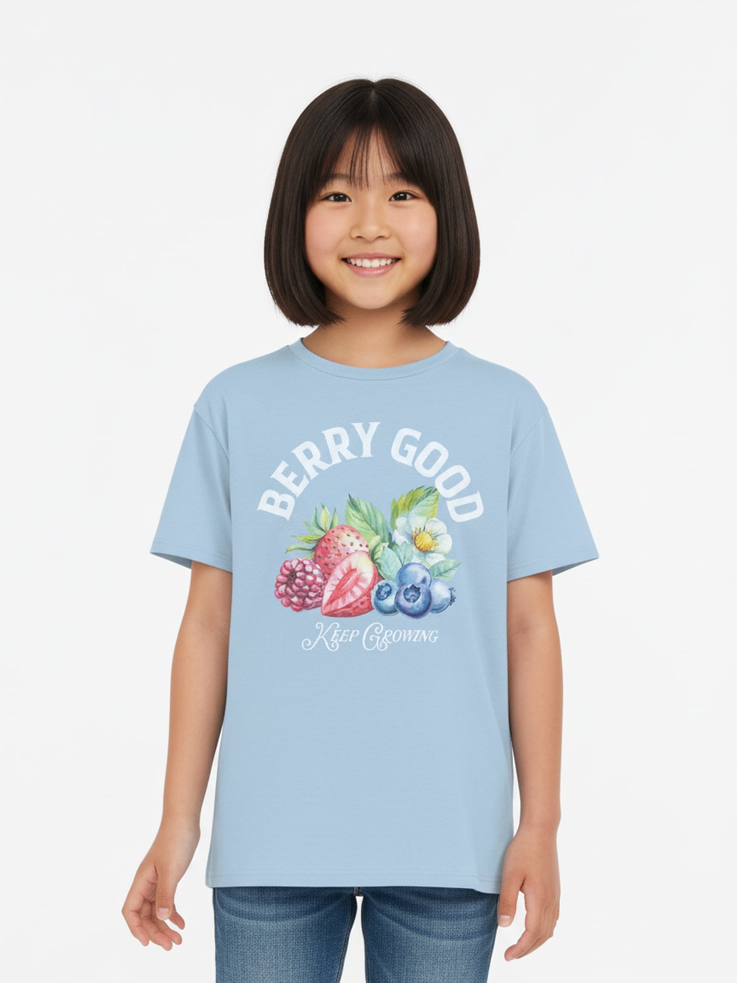 Wonder Nation Girls Berry Good Graphic T-Shirt with Short Sleeves, Sizes 4-18