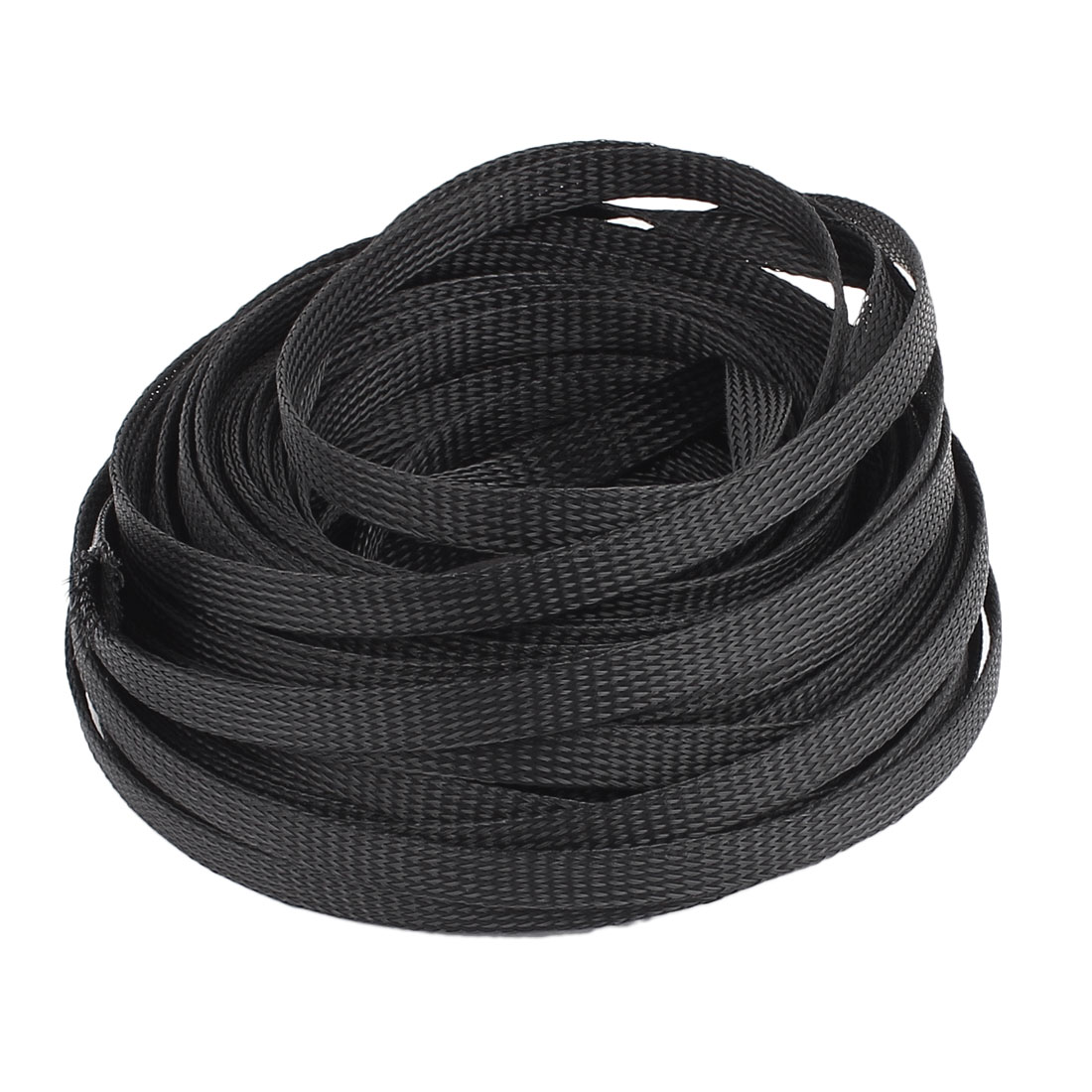 16m Long 10mm Width Black Car Audio Braided Polyester Sleeving Cable