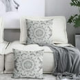 thumbnail image 6 of Boho Vintage Style Mandala Floral Throw Pillow Covers 16x16 Inch - Set of 2 Plush Cotton Soft Home Decor, Bedroom Bed Outdoor Grey Couch Sofa Pillow Covers, 6 of 6