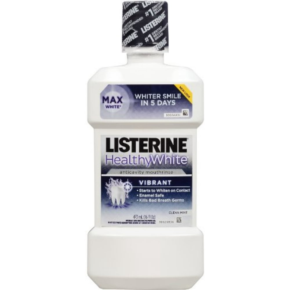Listerine Whitening Anticavity Mouthwash, Vibrant, Clean Mint 16 oz