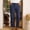 Navy, variant on Women High Waisted Button Fly Cropped Pants Casual Straight Fit Linen Blend Trousers with Pockets for Daily Office Wear Navy XXL