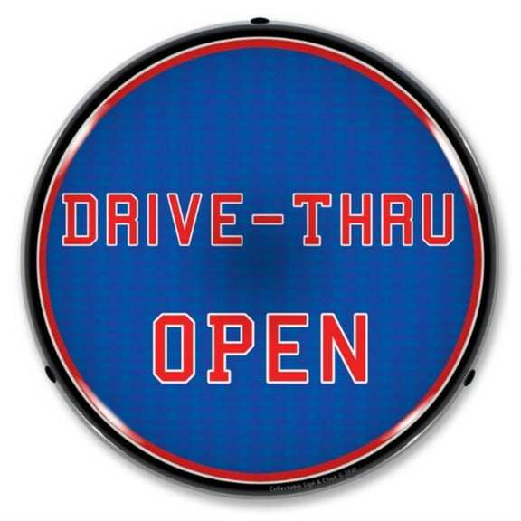 Collectable Sign and Clock Drive-Thru Open LED lighted sign - Made in USA