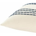 thumbnail image 3 of Hauteloom Listie Cotton Decorative Throw Pillow - Modern Coastal Striped Patterned Cushion Cover - White - Aqua - 18'' x 18'', 3 of 6