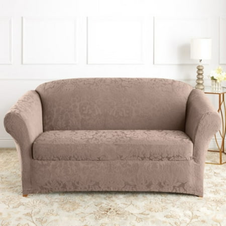 Sure Fit Stretch Jacquard Damask T-Cushion Sofa Slipcover