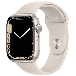 Rénovés Apple montre Series 7 Aluminium 45 mm (GPS Seulement, pas de cellules) Starlight (Catégorie B)