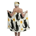 thumbnail image 2 of Colevkie Women's 2 Pcs Bath Wrap Set Bath Skirt & Hair Drying Cap Absorbent and Soft Bath Towel Beach Towel Shower Cap Quick Drying for Bathroom Sauna Spa Printed Cats Theme Pattern, 2 of 8