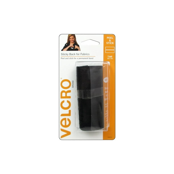 Velcro Sticky Back pour Tissus 6x4 Noir