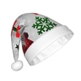 thumbnail image 2 of KLL Christmas Hats for Adults Plush Cute Santa Print Santa Hat Xmas Fluffy Santa Claus Hat for Women Men, 2 of 6