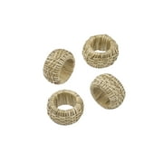 My Texas House Jute Natural Woven Napkin Rings, Set of 4 Pieces