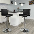 thumbnail image 2 of Flash Furniture Scott Contemporary Black Vinyl Adjustable Height Barstool with Rolled Seat and Chrome Base, 2 of 7