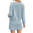 thumbnail image 3 of DHFJKG Women's Skirt Sets Joggers 2 Piece Outfits Raglan Long Sleeve Top And Drawstring Mini Skirt Comfortable Casual SportsWear Versatile Outfit, 3 of 9